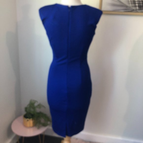 Little Mistress Royal Blue Sleeveless Jeweled Cocktail Pencil Dress Size 6 NEW - Picture 12 of 12